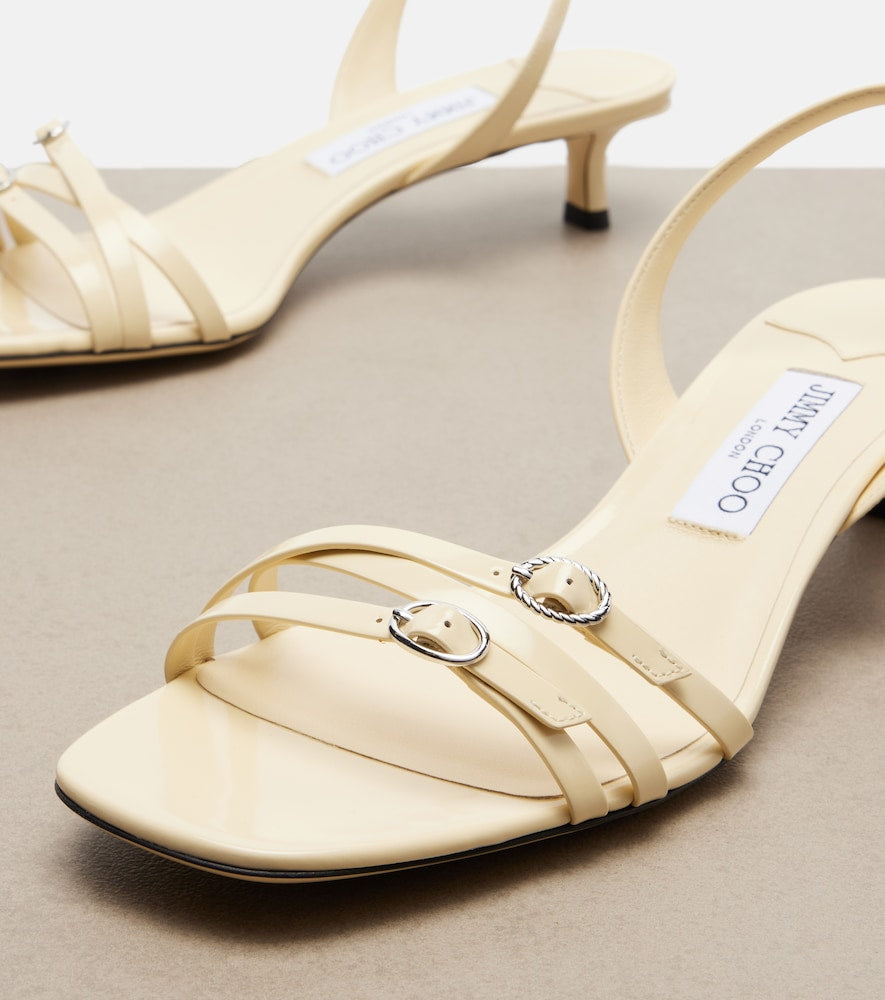 Jimmy Choo Kaira patent leather slingback sandals