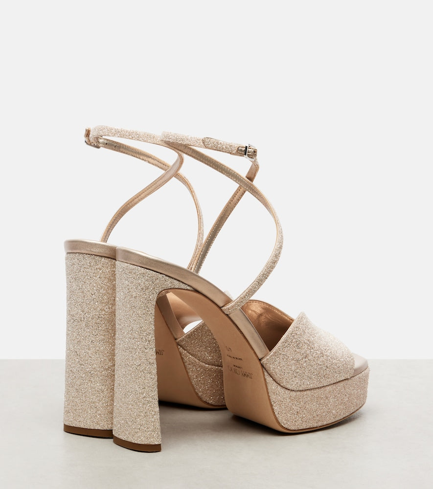 Jimmy Choo Karli 125 glitter platform sandals