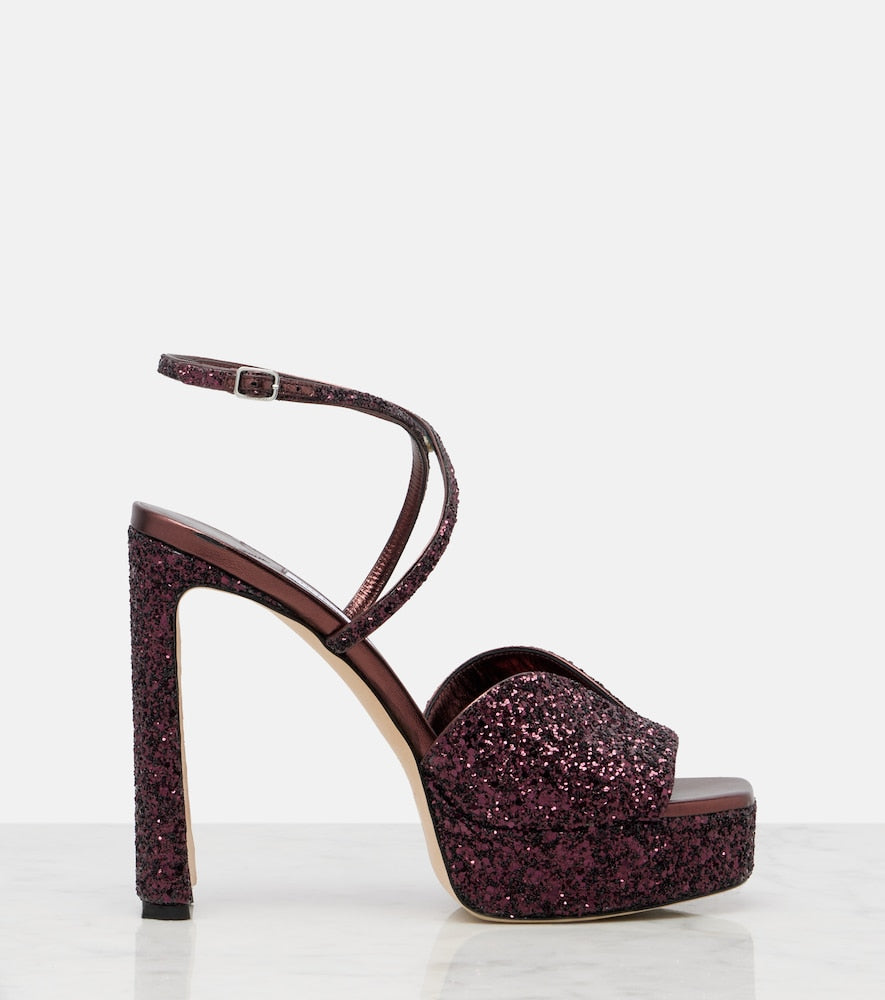 Jimmy Choo Karli 125 glitter platform sandals