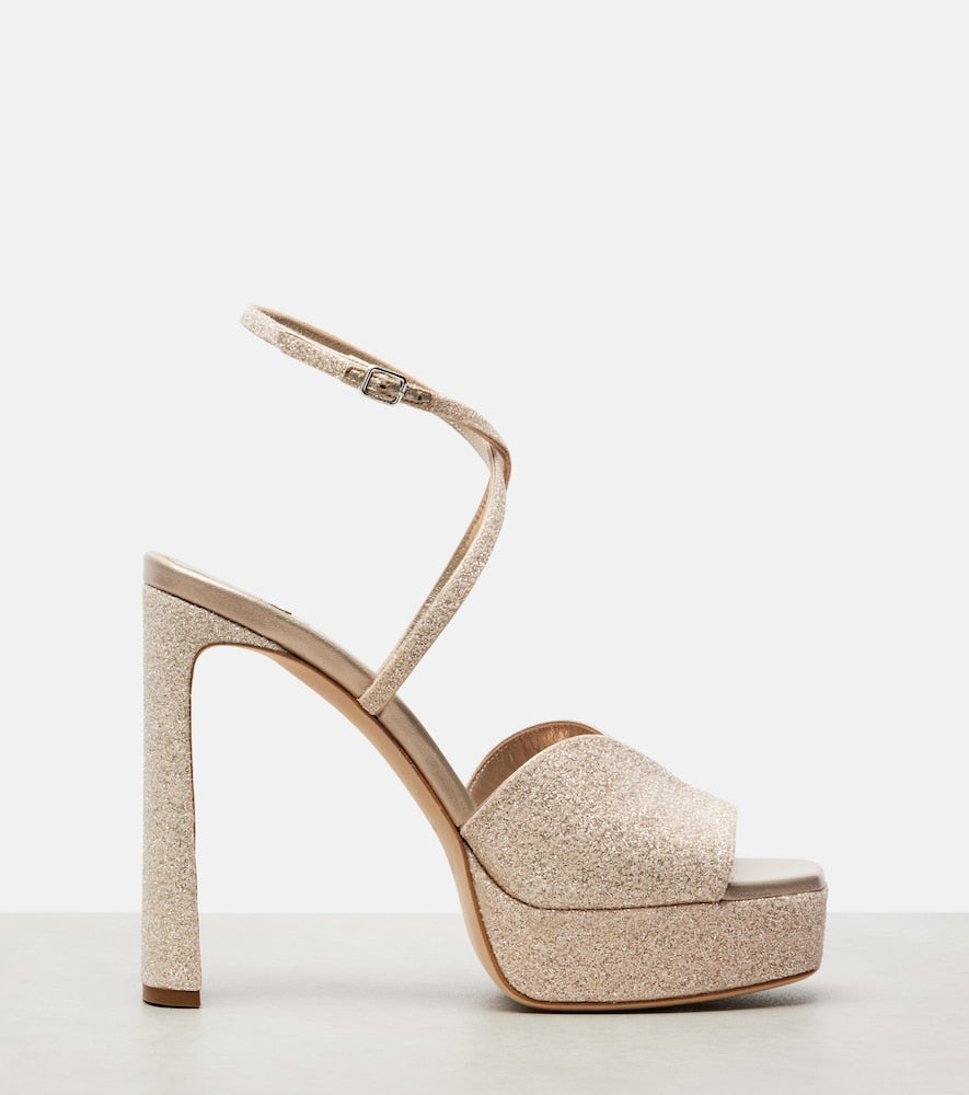 Jimmy Choo Karli 125 glitter platform sandals