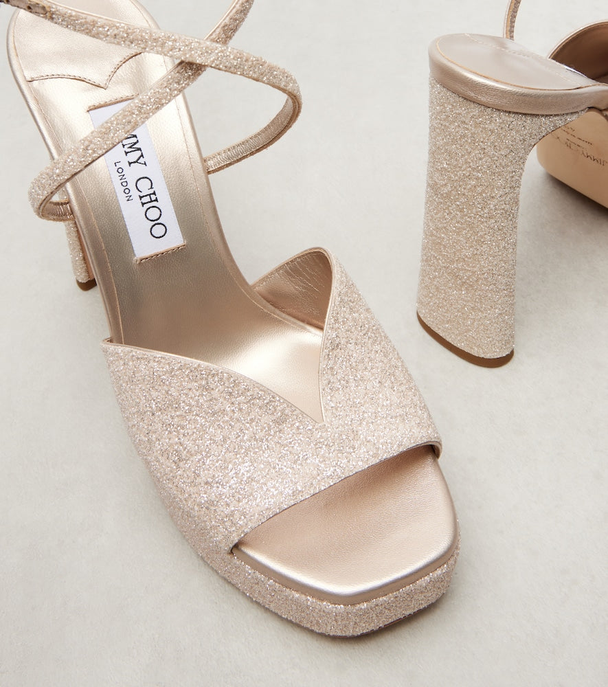 Jimmy Choo Karli 125 glitter platform sandals