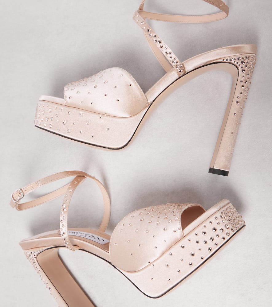 Jimmy Choo Karli 125 satin platform sandals