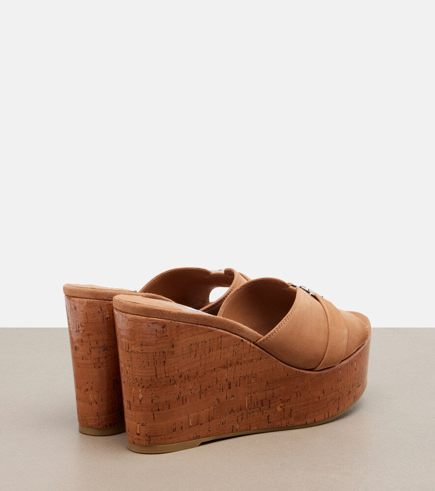 Jimmy Choo Leda suede wedge mules