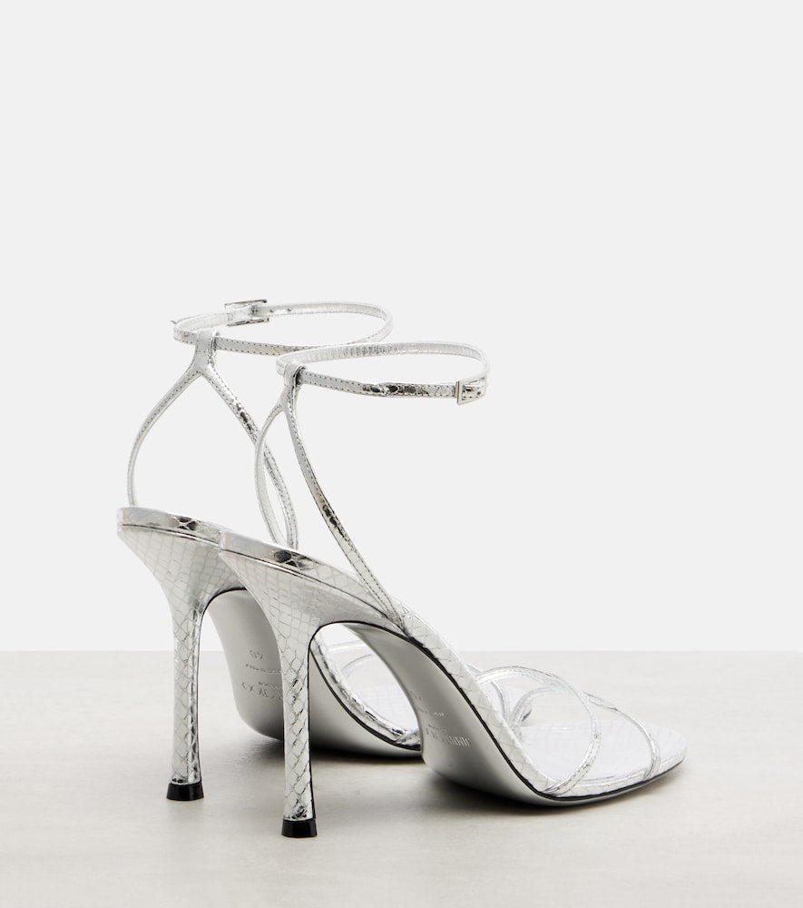 Jimmy Choo Leo 100 snake-effect leather sandals