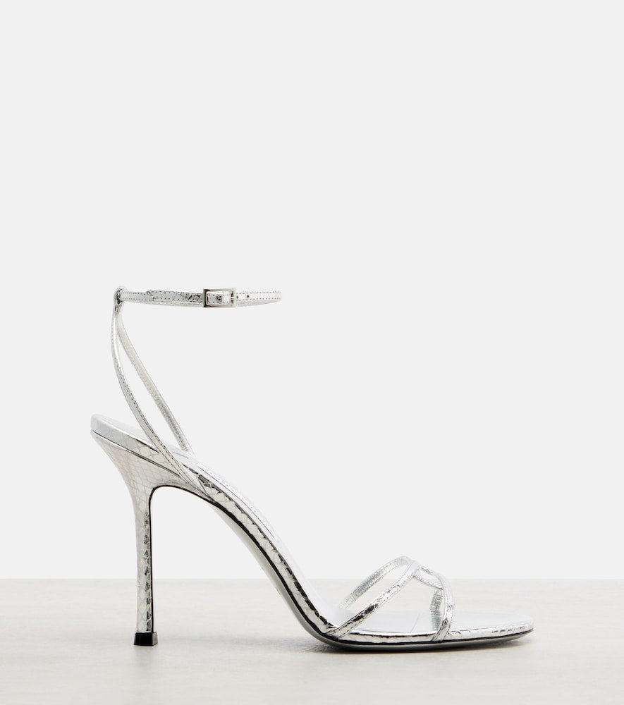 Jimmy Choo Leo 100 snake-effect leather sandals
