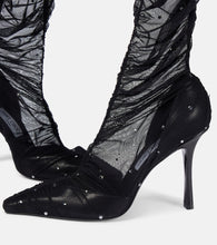 Jimmy Choo Lotta 100 embellished tulle over-the-knee boots