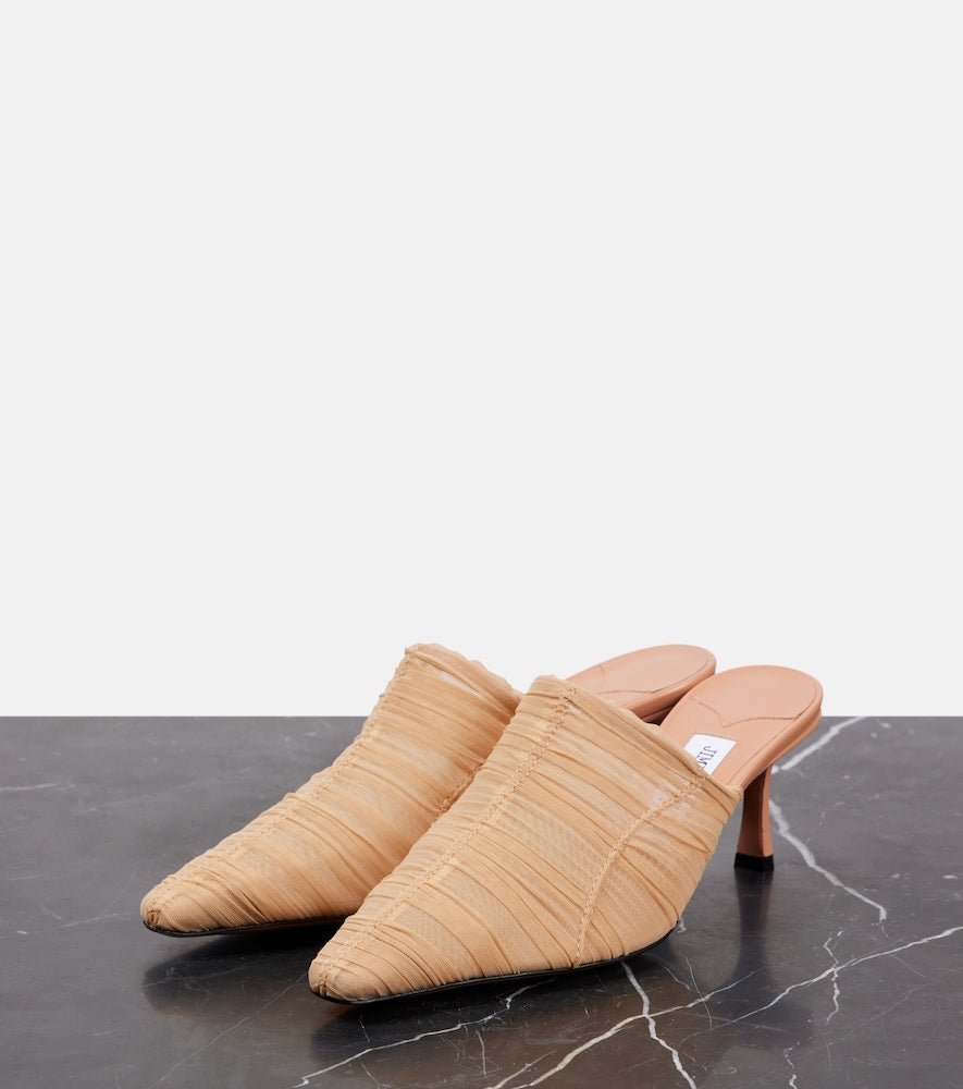Jimmy Choo Lotta 65 ruched tulle mules