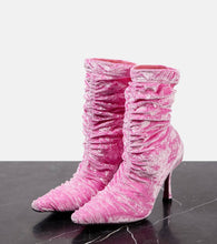 Jimmy Choo Lotta 85 crushed velvet ankle boots