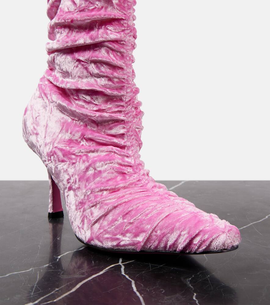 Jimmy Choo Lotta 85 crushed velvet ankle boots