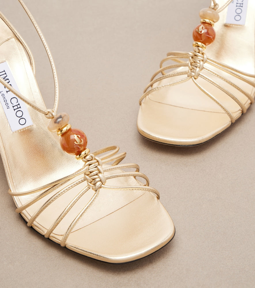 Jimmy Choo Lova embellished leather wedge sandals