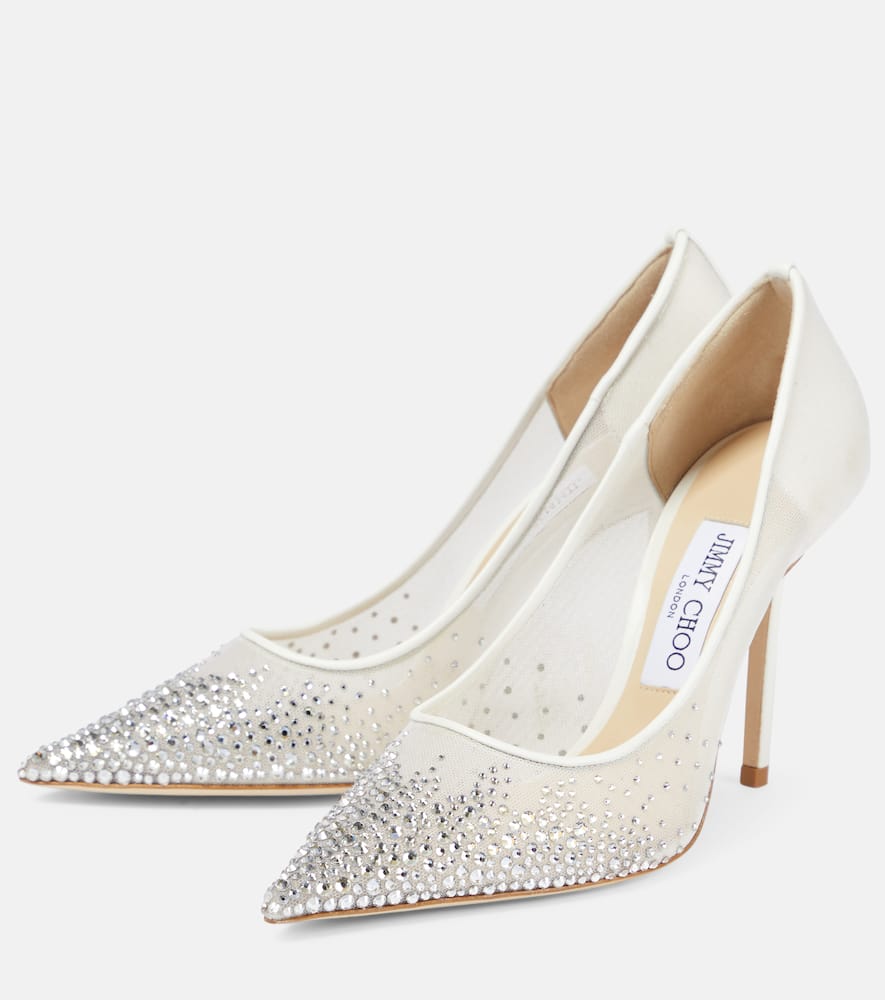 Jimmy Choo Love 100 crystal-embellished pumps