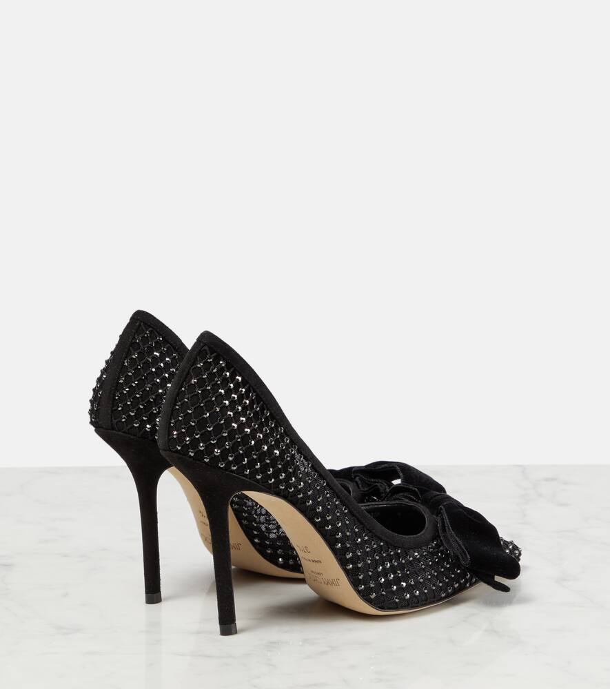 Jimmy Choo Love 100 embellished mesh pumps