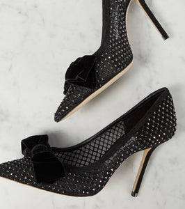 Jimmy Choo Love 100 embellished mesh pumps