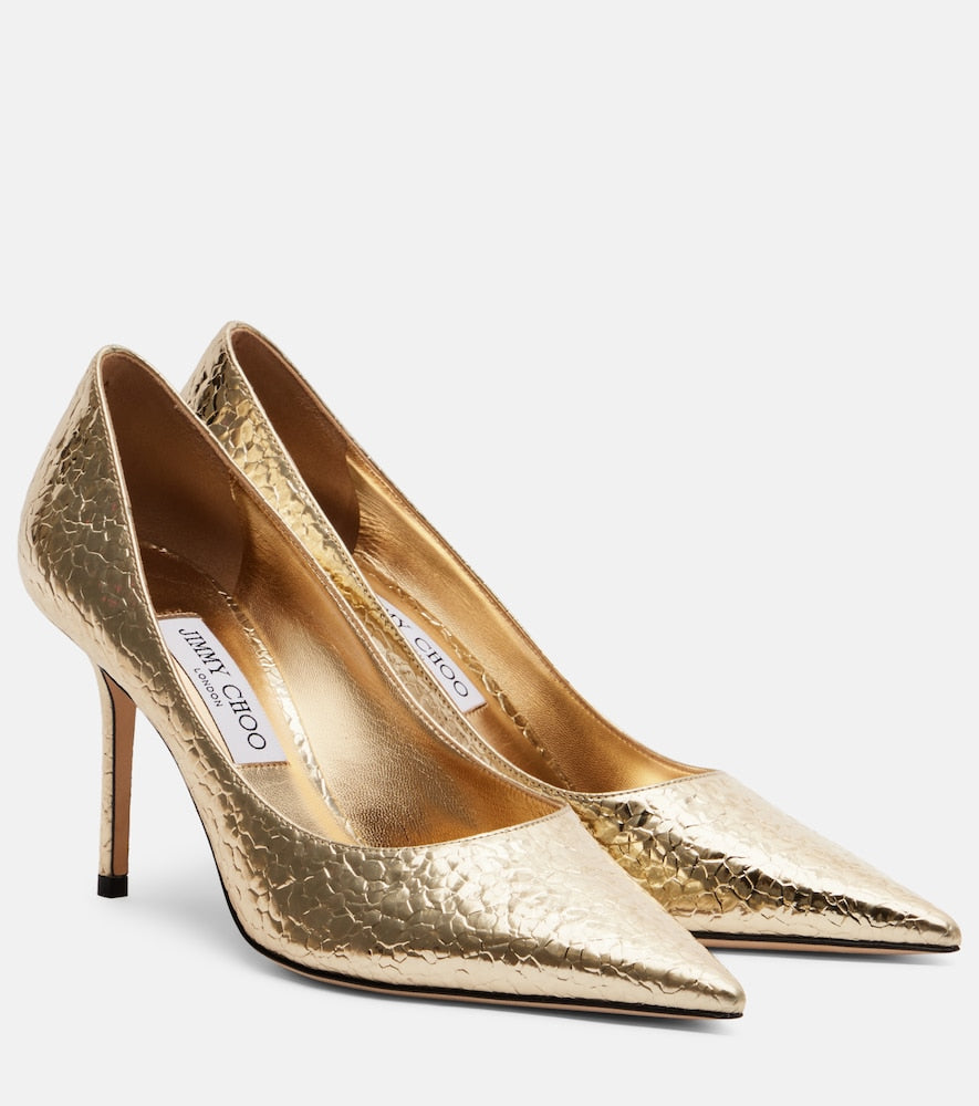 Jimmy Choo Love 85 metallic-effect pumps