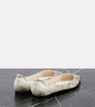 Jimmy Choo Love snake-effect leather ballet flats