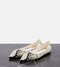 Jimmy Choo Love snake-effect leather ballet flats
