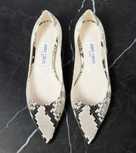 Jimmy Choo Love snake-effect leather ballet flats