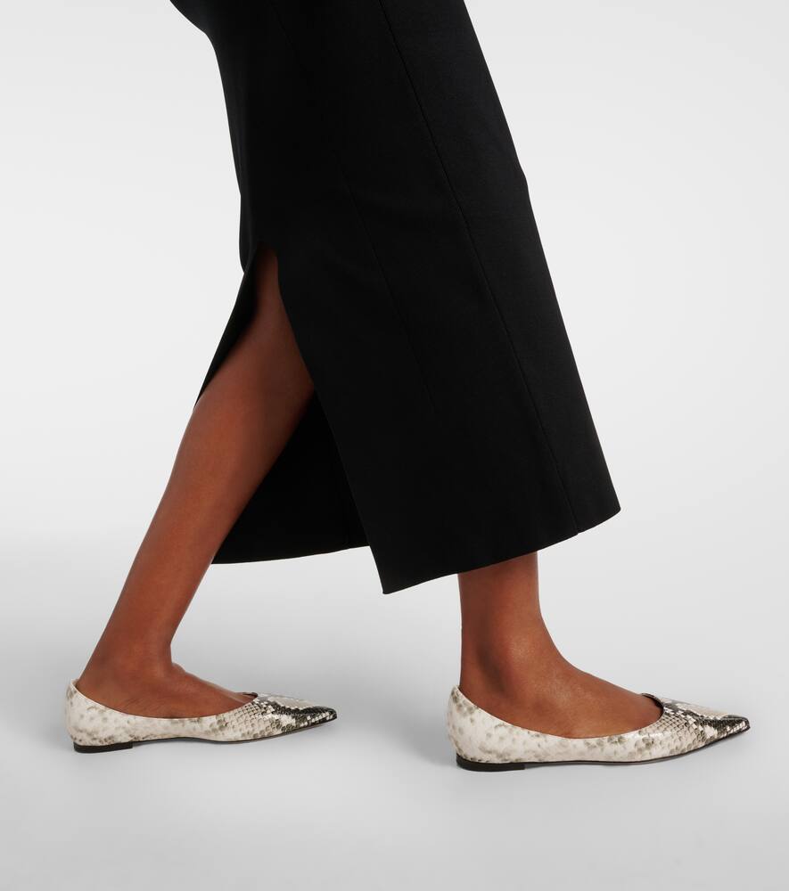 Jimmy Choo Love snake-effect leather ballet flats