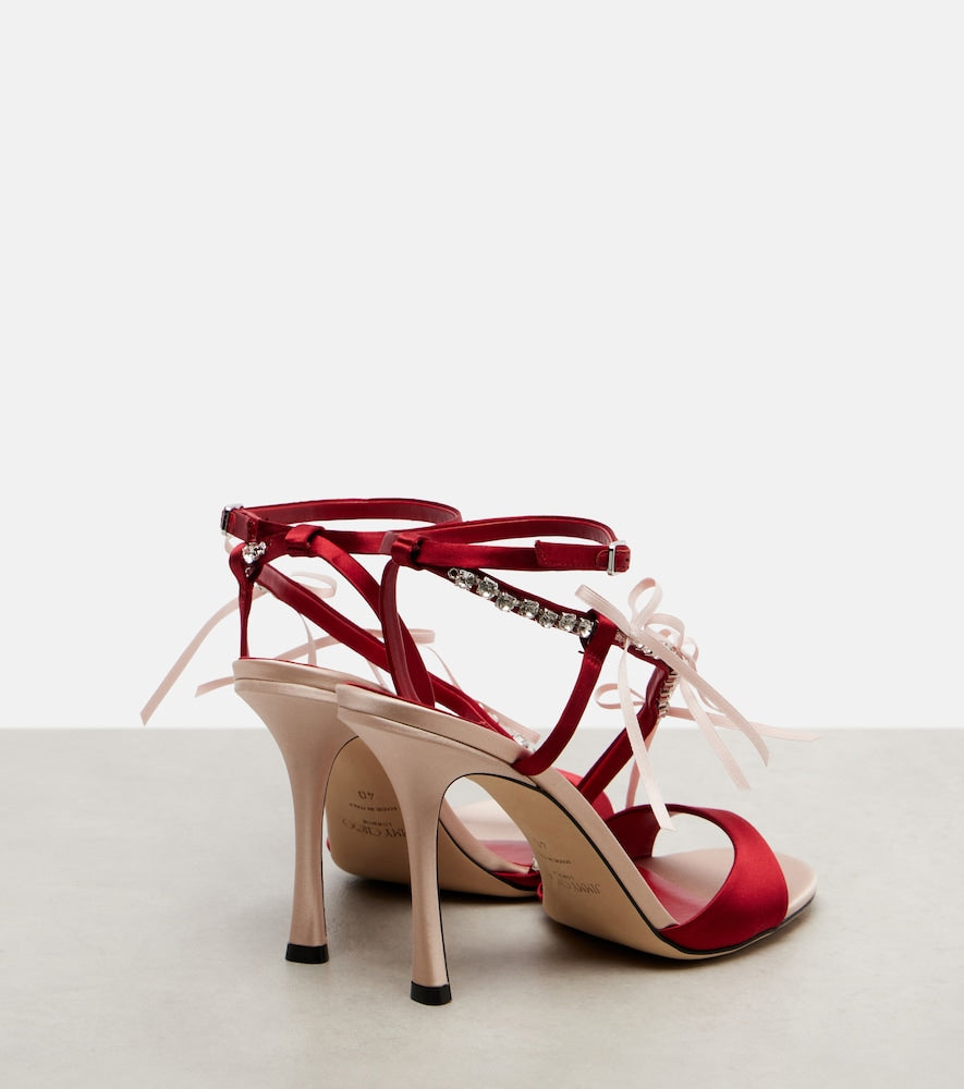 Jimmy Choo Lula 100 embellished satin sandals