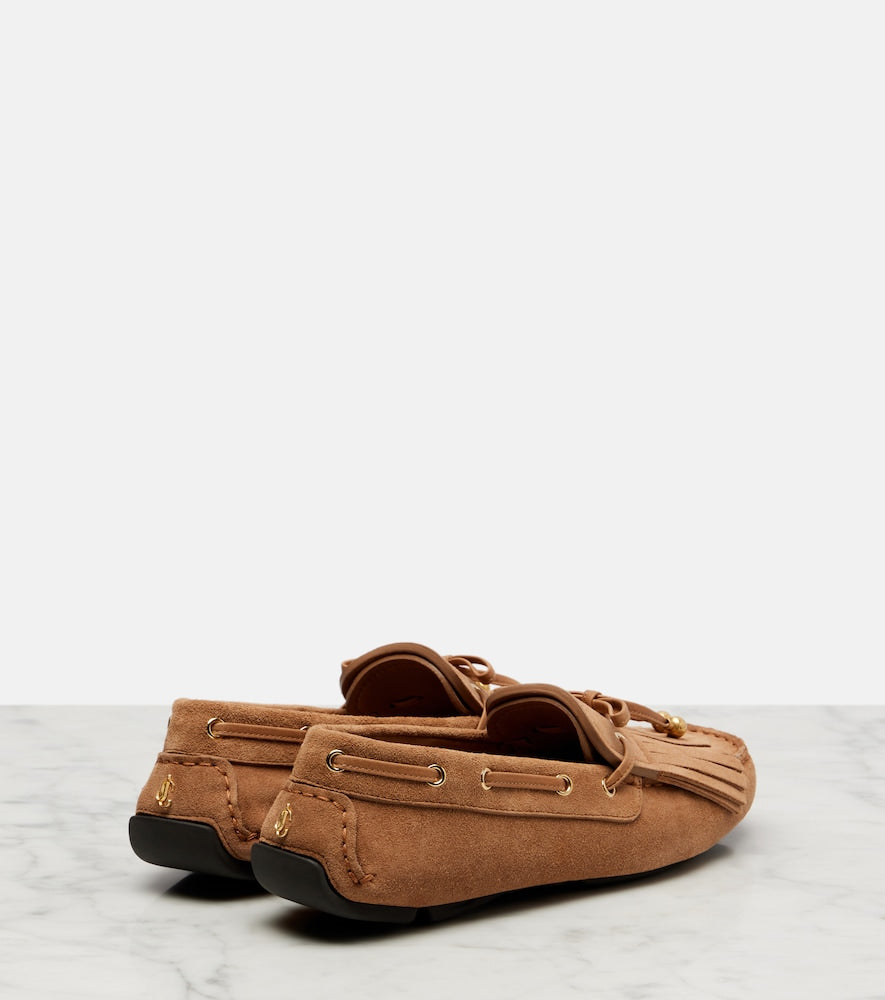 Jimmy Choo Manon F fringed suede boat shoes
