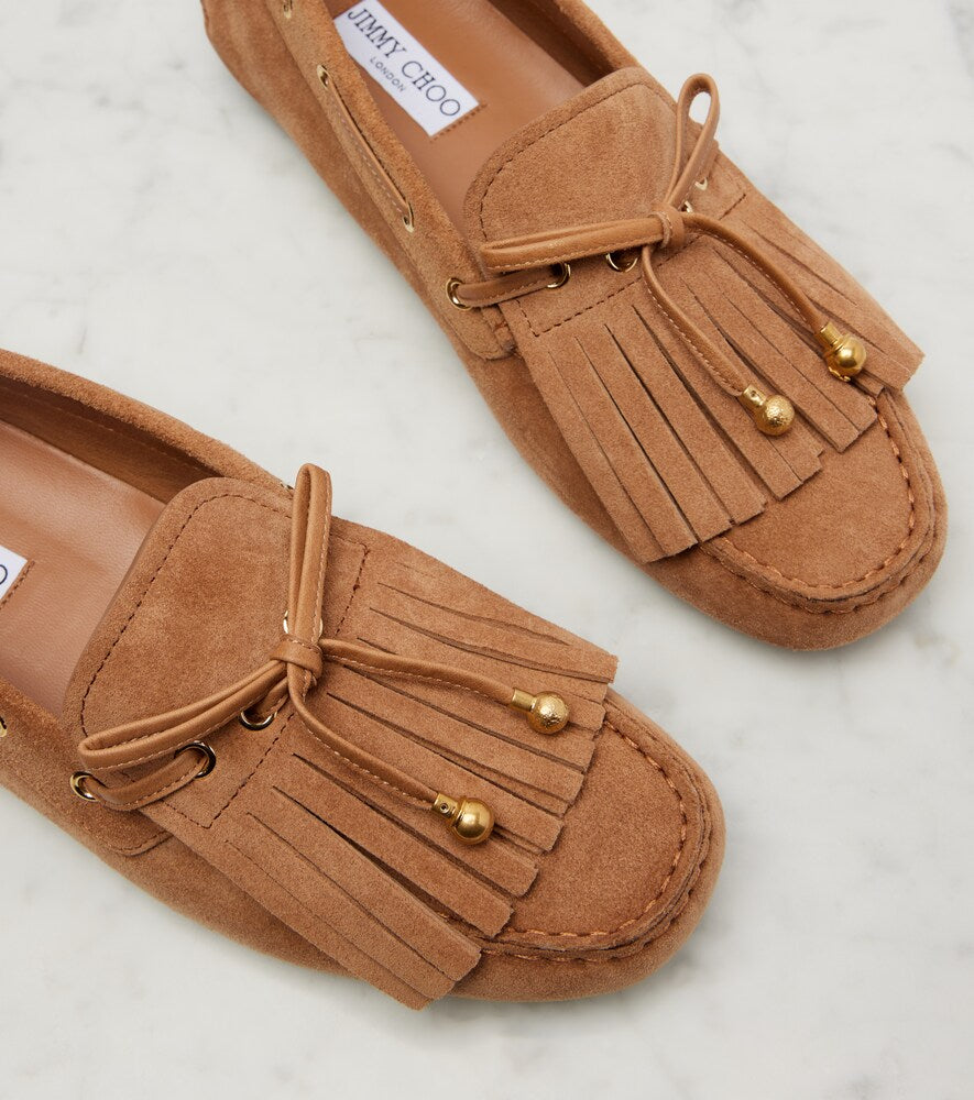 Jimmy Choo Manon F fringed suede boat shoes