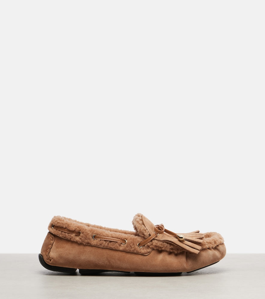 Jimmy Choo Manon F shearling-lined suede boat shoes