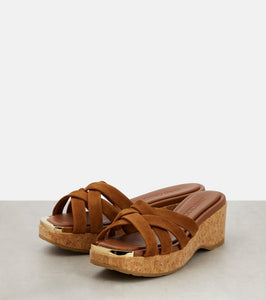Jimmy Choo Maribou 50 suede sandals