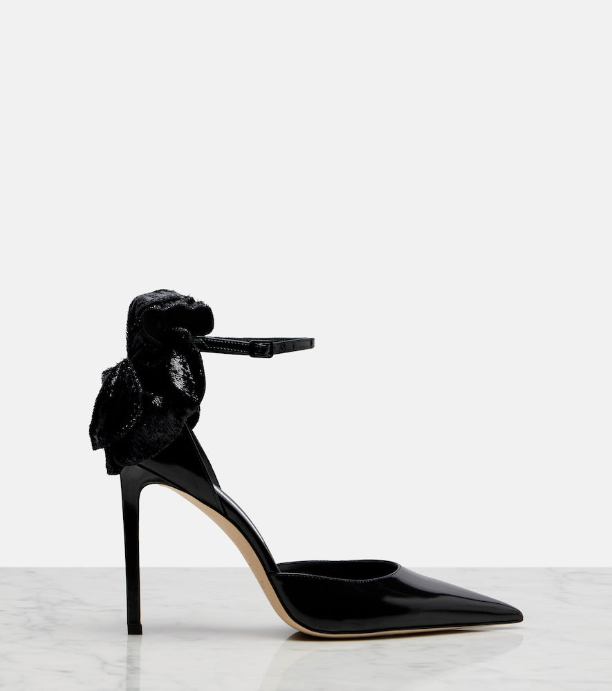 Jimmy Choo Marja 100 floral-applique leather pumps