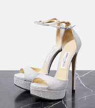 Jimmy Choo Max 150 glitter platform sandals