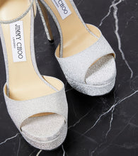 Jimmy Choo Max 150 glitter platform sandals