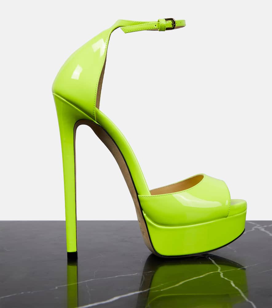 Jimmy Choo Max 150 patent leather platform sandals