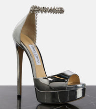 Jimmy Choo Max Bing 150 embellished leather platform sandals