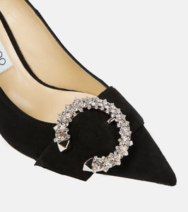 Jimmy Choo Melva 90 embellished suede pumps