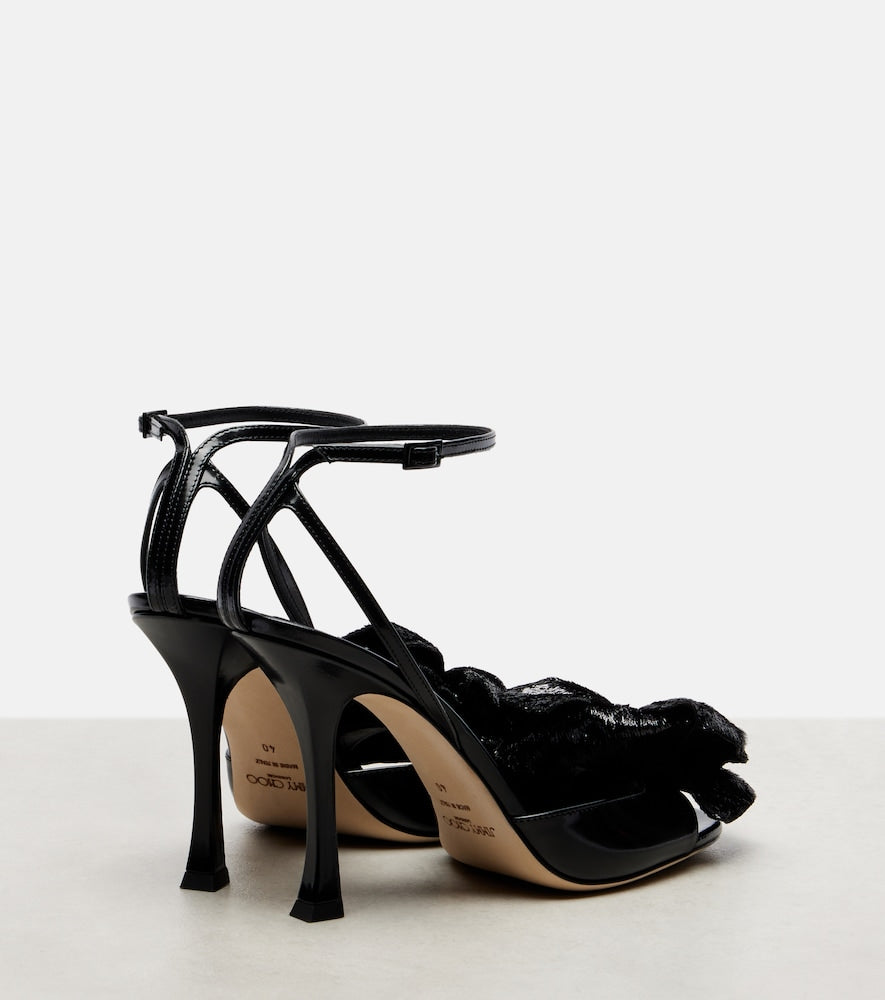 Jimmy Choo Mimmi floral-applique leather sandals