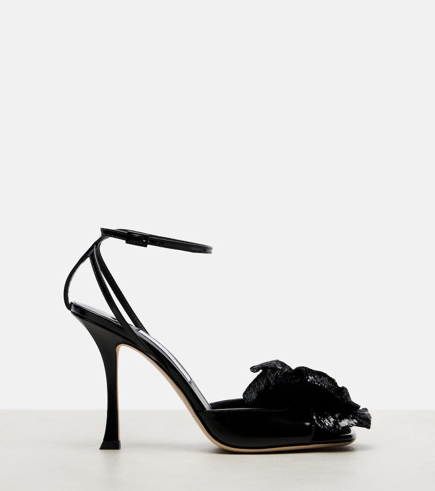 Jimmy Choo Mimmi floral-applique leather sandals