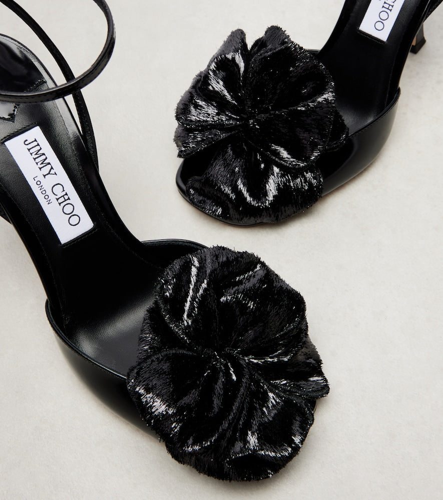 Jimmy Choo Mimmi floral-applique leather sandals