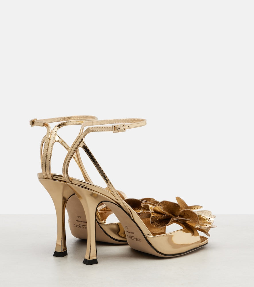 Jimmy Choo Mimmi mirrored leather sandals