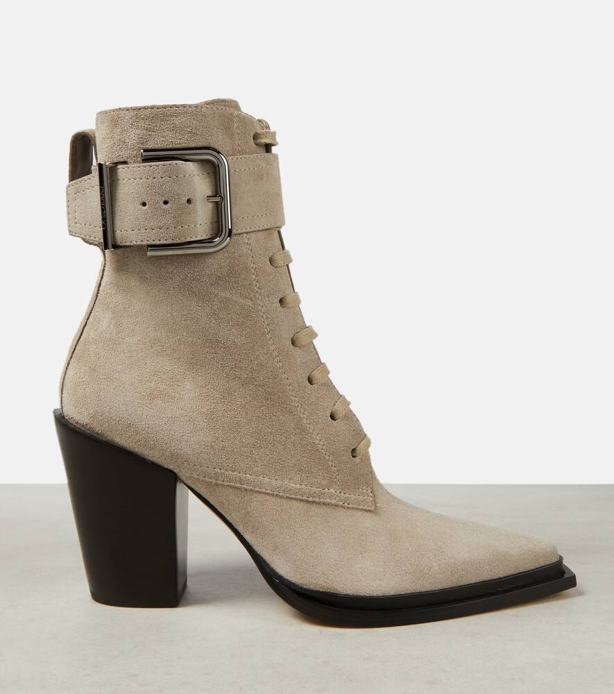 Jimmy Choo Myos 80 suede lace-up boots