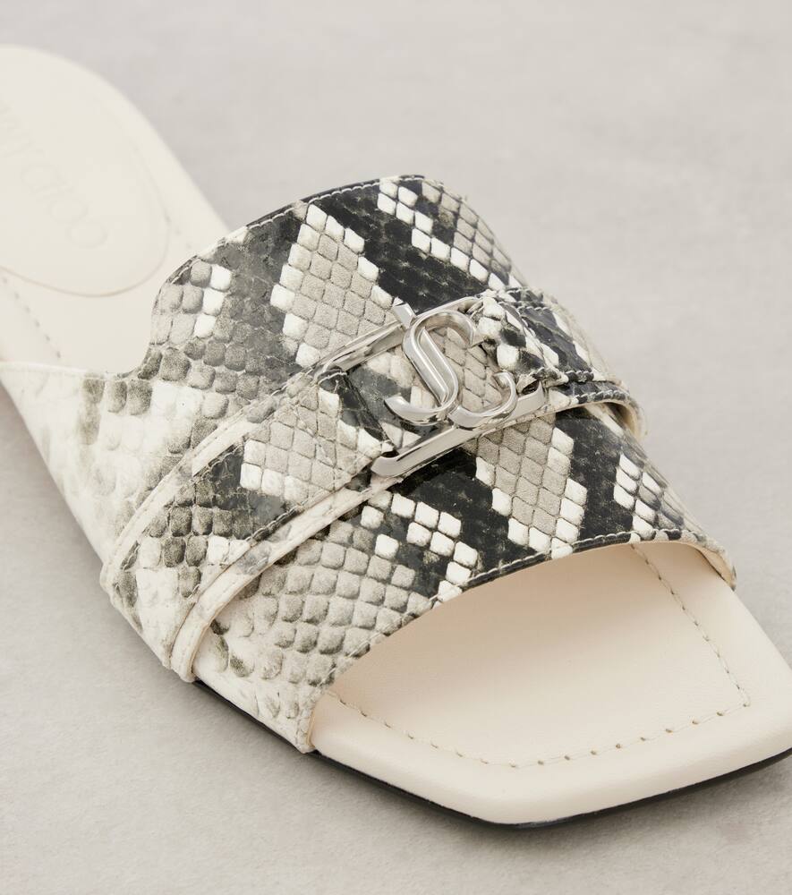 Jimmy Choo Nako snake-effect leather slides