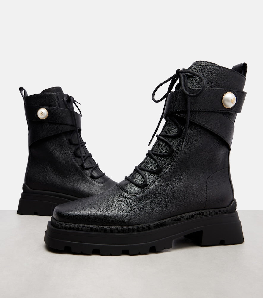 Jimmy Choo Noemi 45 leather combat boots