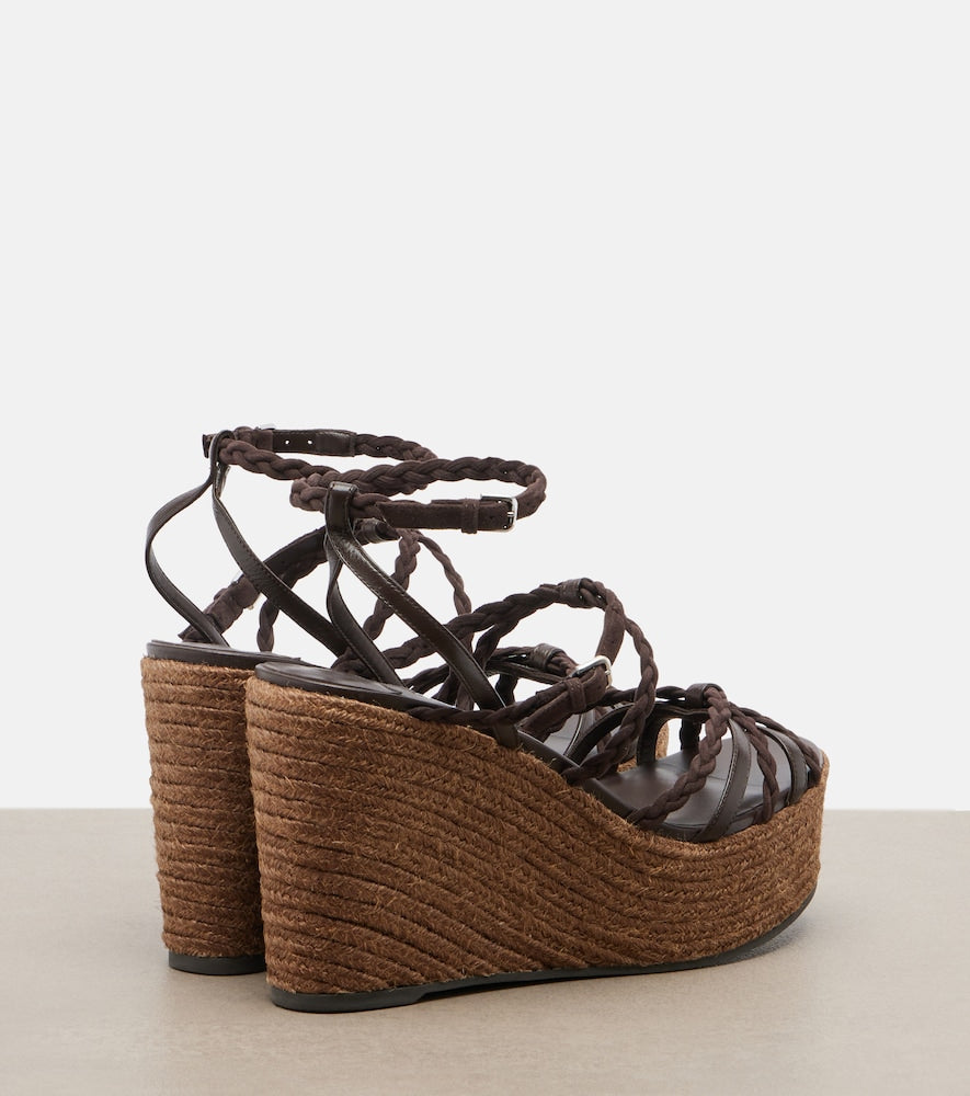 Jimmy Choo Nyra braided leather espadrille wedges