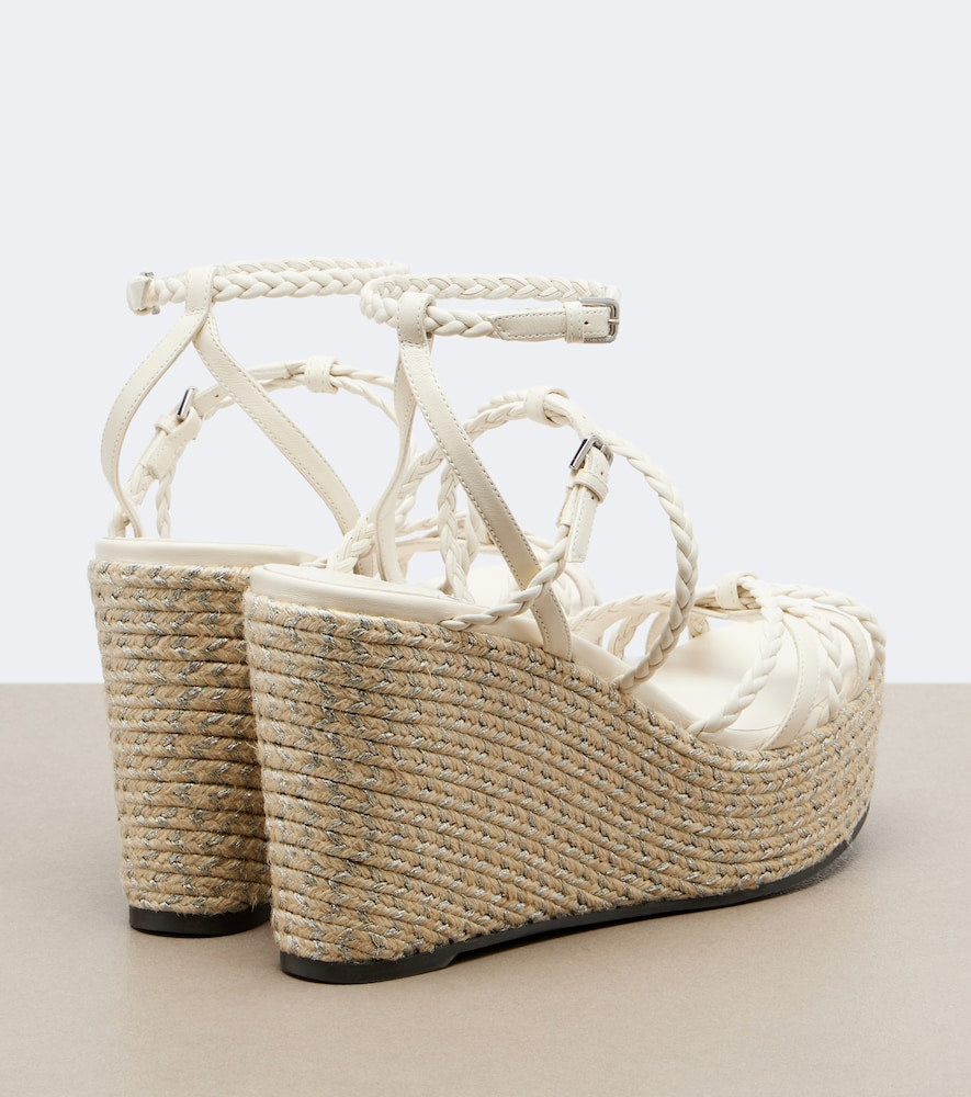 Jimmy Choo Nyra braided leather espadrille wedges