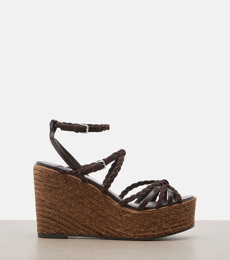 Jimmy Choo Nyra braided leather espadrille wedges