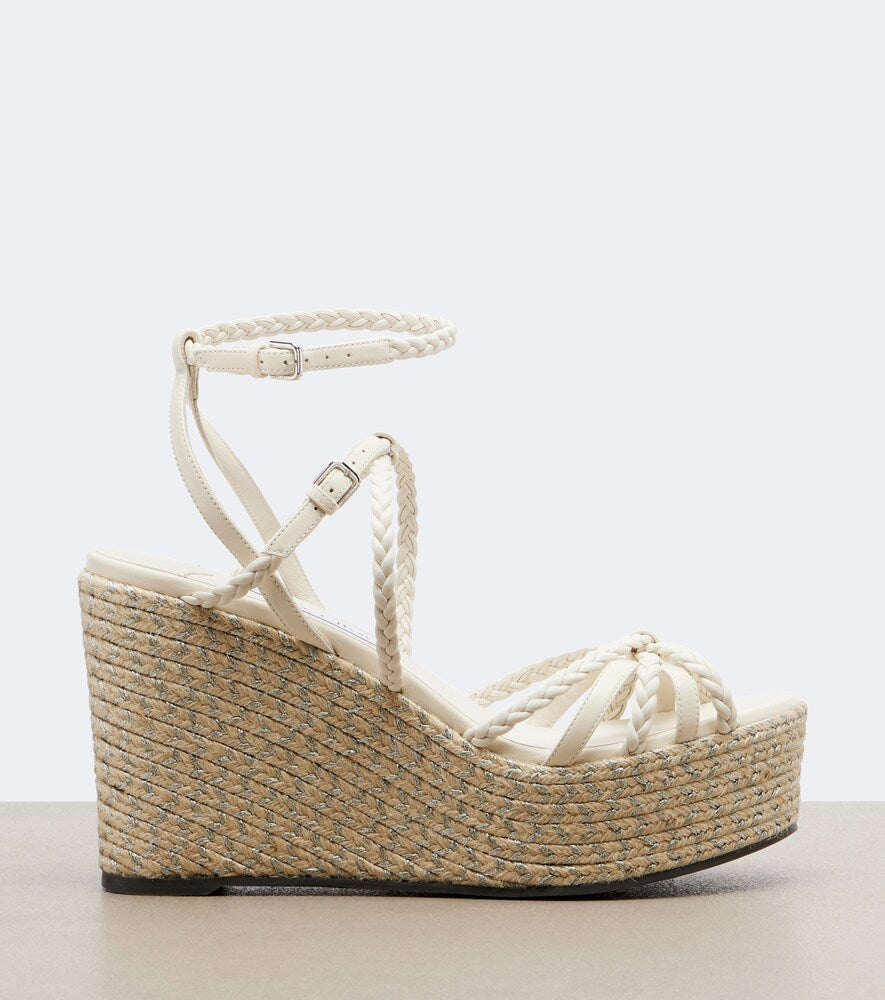 Jimmy Choo Nyra braided leather espadrille wedges