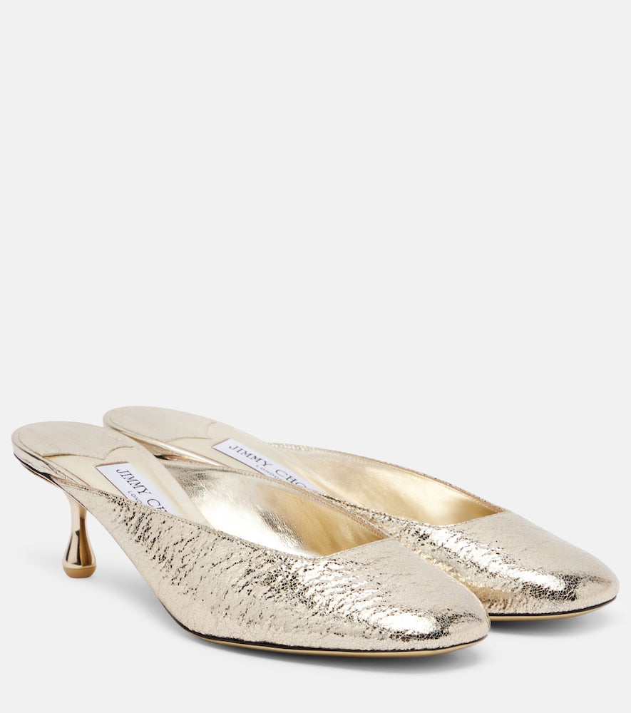 Jimmy Choo Pixie 50 metallic mules