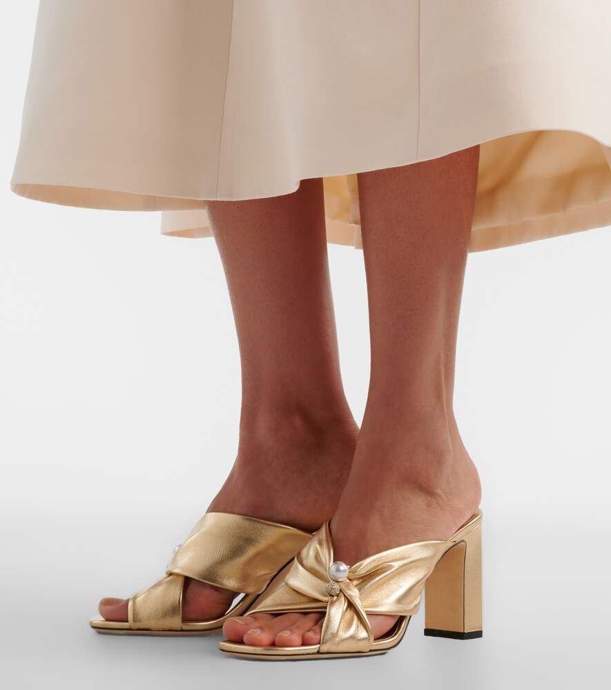 Jimmy Choo Rafi embellished metallic leather mules
