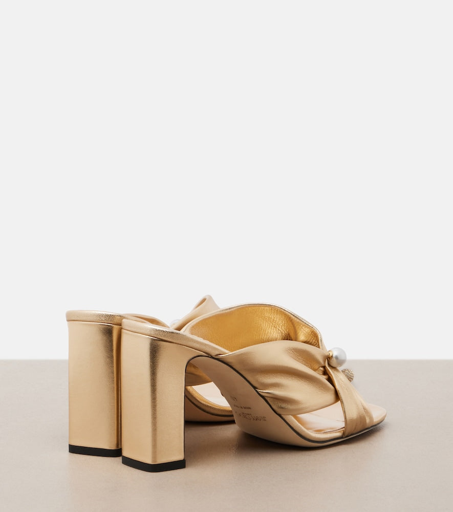 Jimmy Choo Rafi embellished metallic leather mules