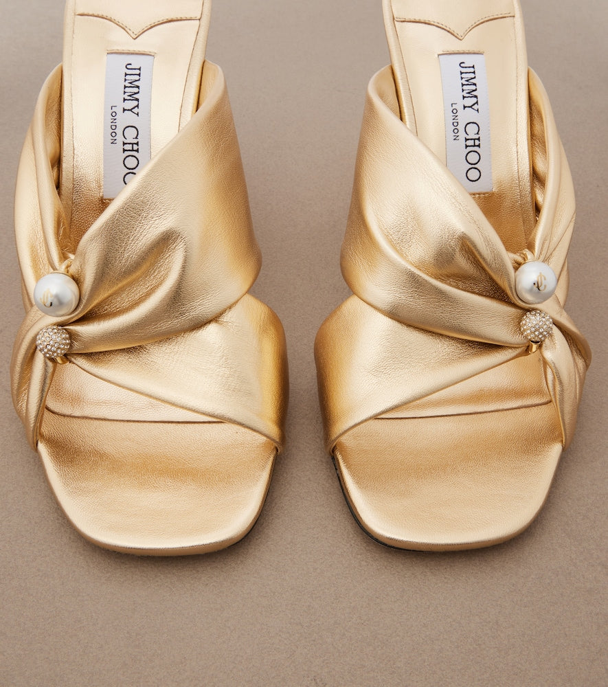 Jimmy Choo Rafi embellished metallic leather mules
