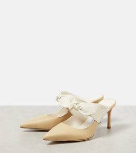 Jimmy Choo Rali 75 raffia and leather mules