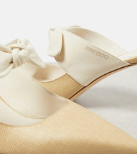 Jimmy Choo Rali 75 raffia and leather mules